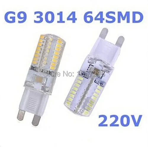 1pcs 220V G9 5W 6W 9W Silicone LED Bulb   64pcs SMD3014 LED Corn Lamp for Chandelier Crystal Lamp Warm Cold White 360 degrees