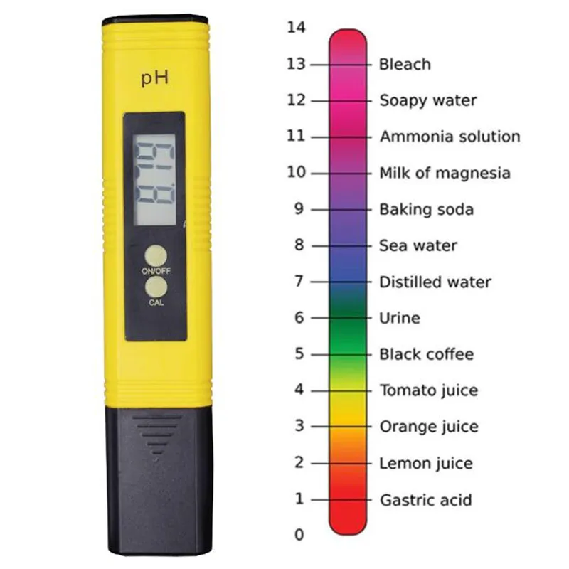 

PH Meter Tester Pen Soil Water PH Value Detector Monitor 0.00-14.00ph Precision Glass Probe Water Quality Tester