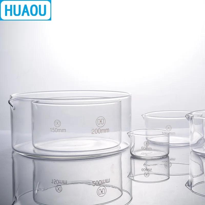 HUAOU 180mm Crystallizing Dish Borosilicate 3.3 Glass Laboratory Chemistry Equipment