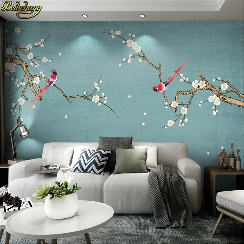 

beibehang Custom Photo Mural wallpaper roll Bedroom living room decoration Sofa Background Home Decor 3D Flower Bird Wall paper