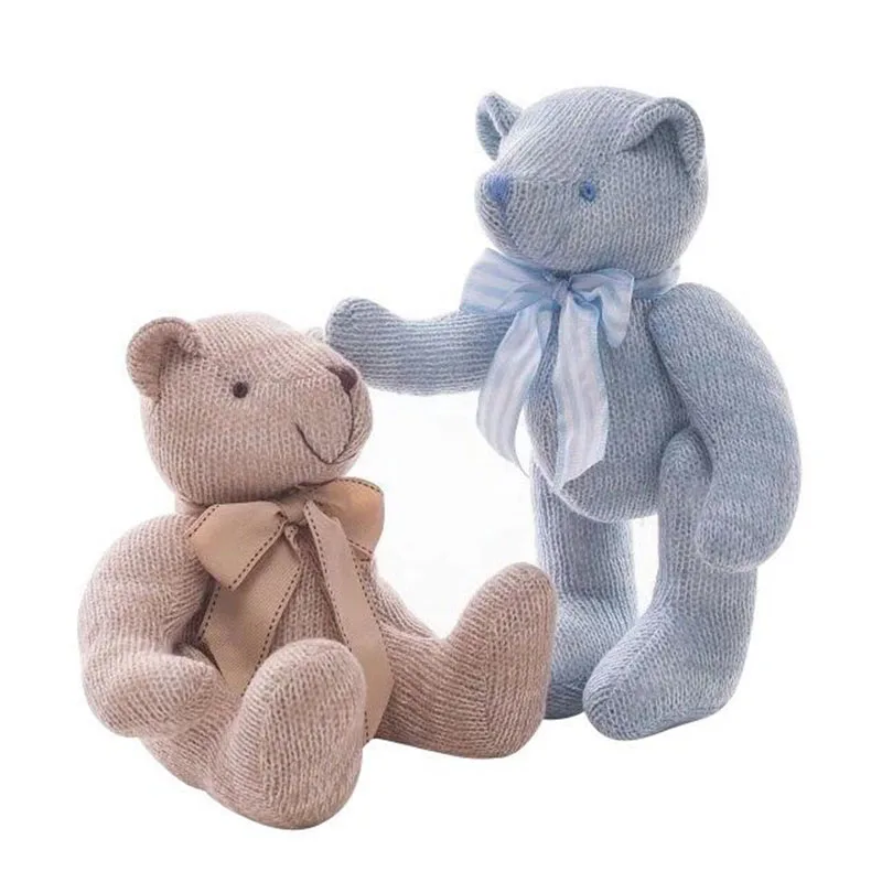 30 CM Cute Lovely Creative Knitting Teddy Bear Plush Doll Baby Toys Wedding Decoration Gift for Kids Children Rope Fabric