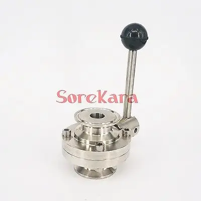 

1" 25mm SS304 Stainless Steel Sanitary Tri Clamp Butterfly Valve Brew Beer Dairy Product