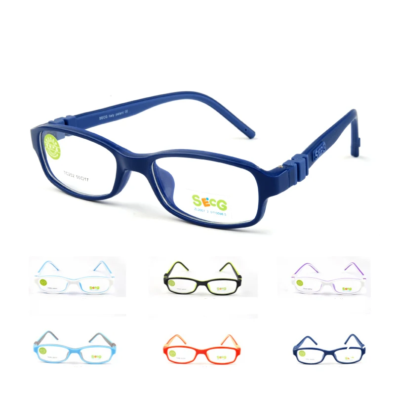 SECG No Screw Optical Myopia Glasses Children Frame Clear Transparent Glasses Ultralight Soft Kids Frame Detachable Eyeglasses