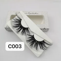 DOCOCER 30mm Long 3D mink lashes extra length mink eyelashes Big dramatic volumn eyelashes strip thick false eyelash