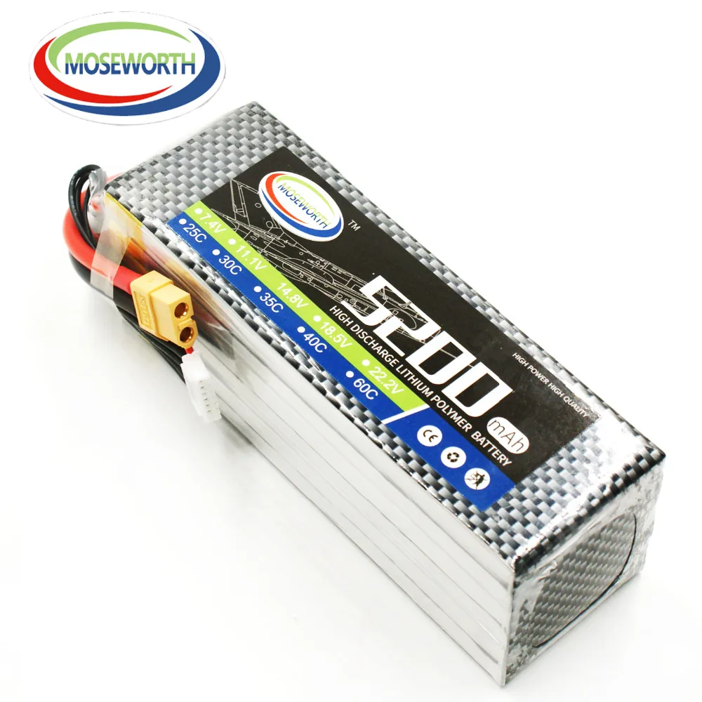Moseworth 5S 18.5V 5200mAh 30C/60C RC Giocattoli Batteria LiPo Per RC Quadcopter Drone Elicottero Aereo Auto RC LiPo 5S 5200mah