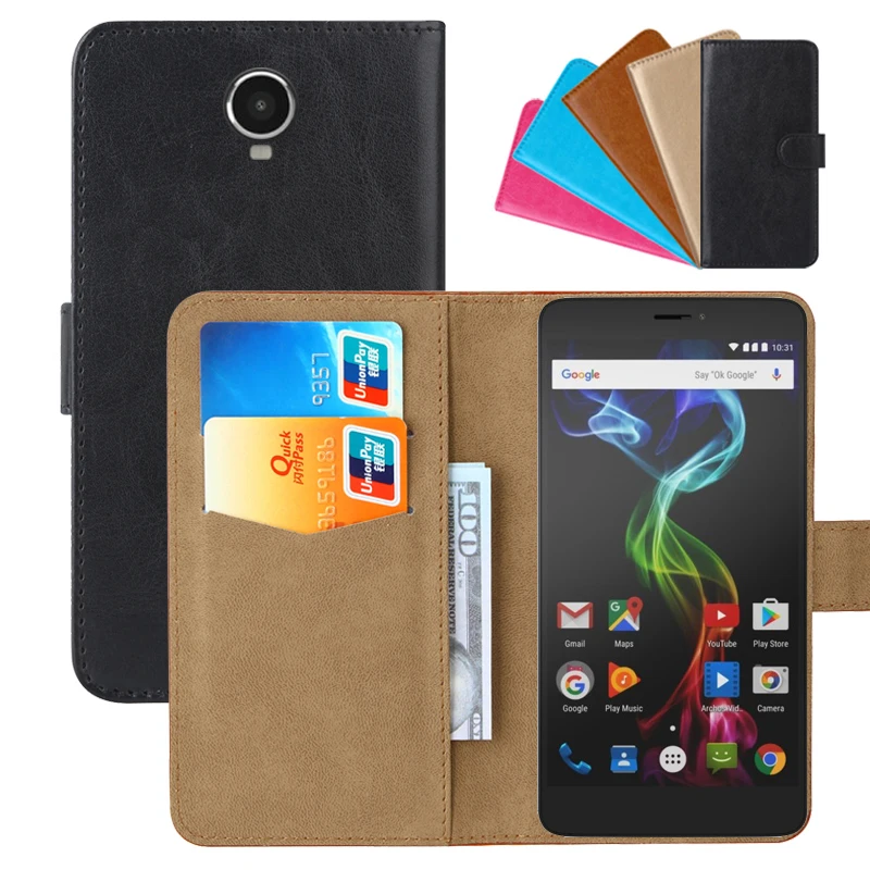 Luxury Wallet Case For Archos 60 Platinum PU Leather Retro Flip Cover Magnetic Fashion Cases Strap