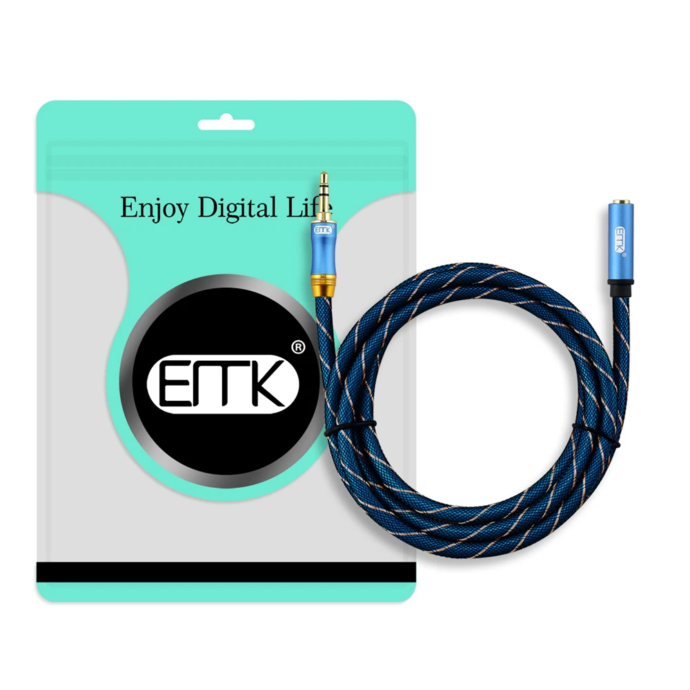 EMK 3.5mm Jack Audio Extension Cable 3.5 Male to Female Audio AUX Cable for Car Headphone MP3/4 Aux