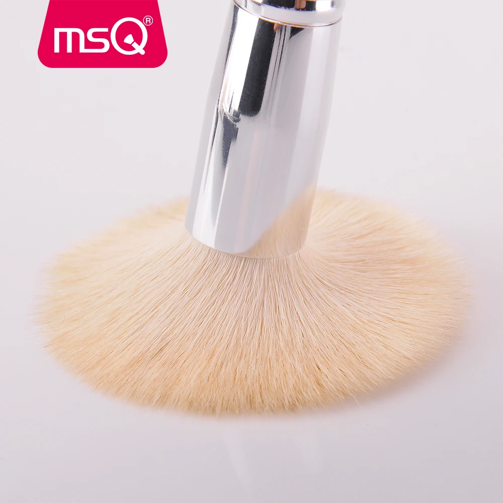 MSQ 15pcs Pro Makeup Brushes Set Powder Foundation Blusher Eyeshadow Blending Make Up Brush Goat Hair PU Leather Case