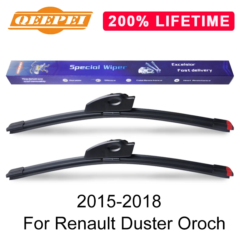 

QEEPEI Replace Wiper Blade For Renault Duster Oroch 2015-2018 Silicone Rubber Windshield Windscreen Wiper Auto Car Accessories