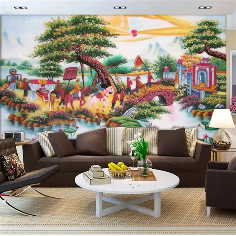 Custom wallpaper 3d photo mural rural front door wall shadow wall elementary horseback return ancient southern mural wallpaper