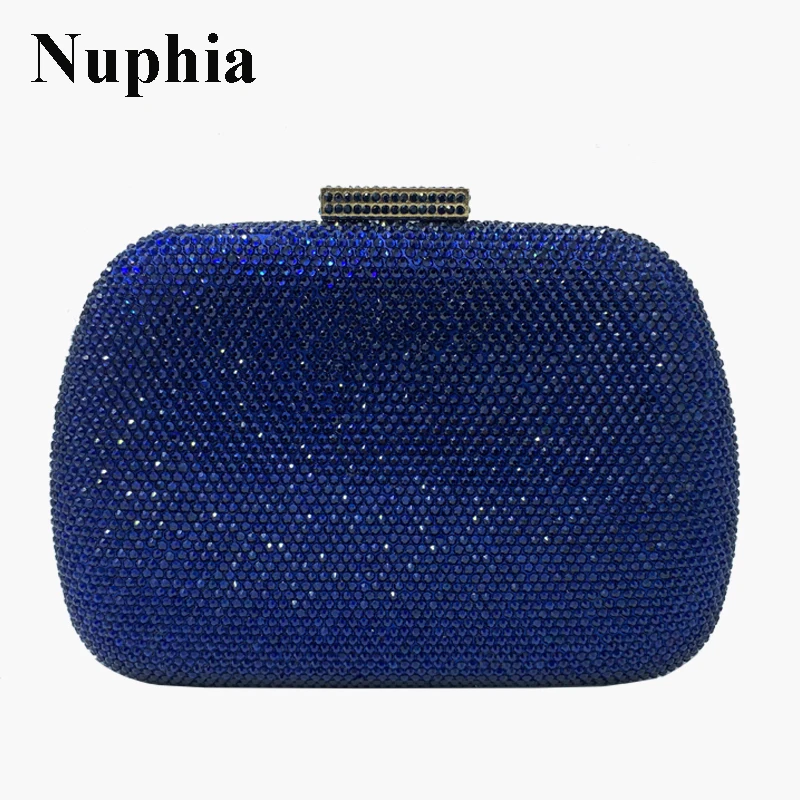 Nuphia Fashion Women Handbag Messenger Bags Crystal Shoulder Bag Lady Cross body Mini Clutch Bag Female Evening Bags Navy Red