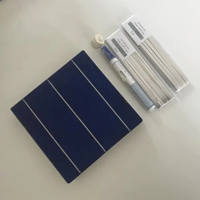 Solar Panel Diy kits 25pcs Solar Cells 6'x6' Polycrystalline 4.5W+25meters Tabbing wire & 2meters Busbar wire+Flux