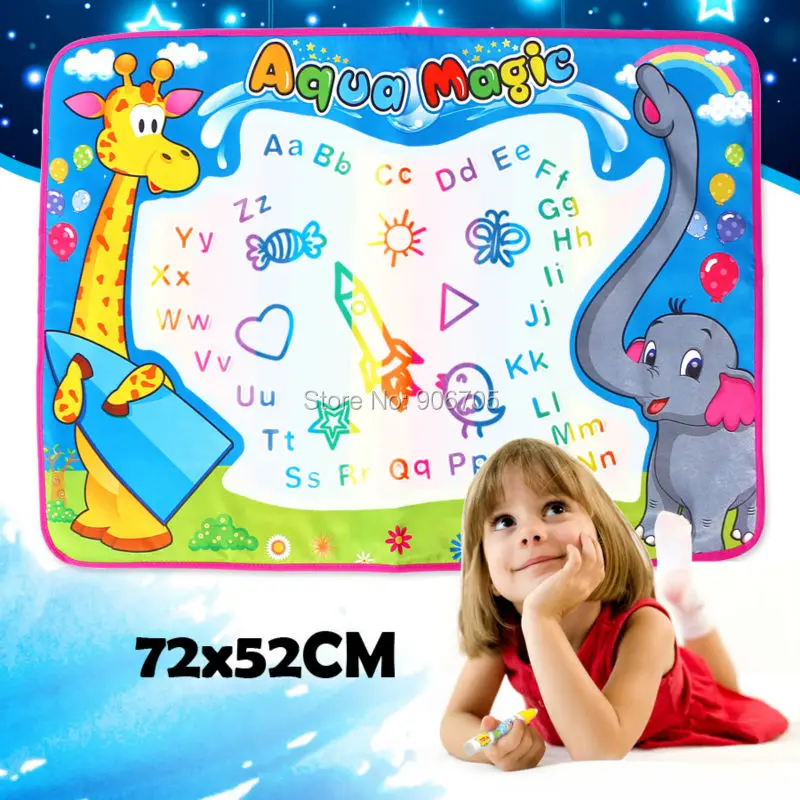 

72x52cm Water Drawing Painting Writing Toys Doodle aqua magnetic drawing board Play Mat Magic Pen with 8Pcs Model Drawing tools