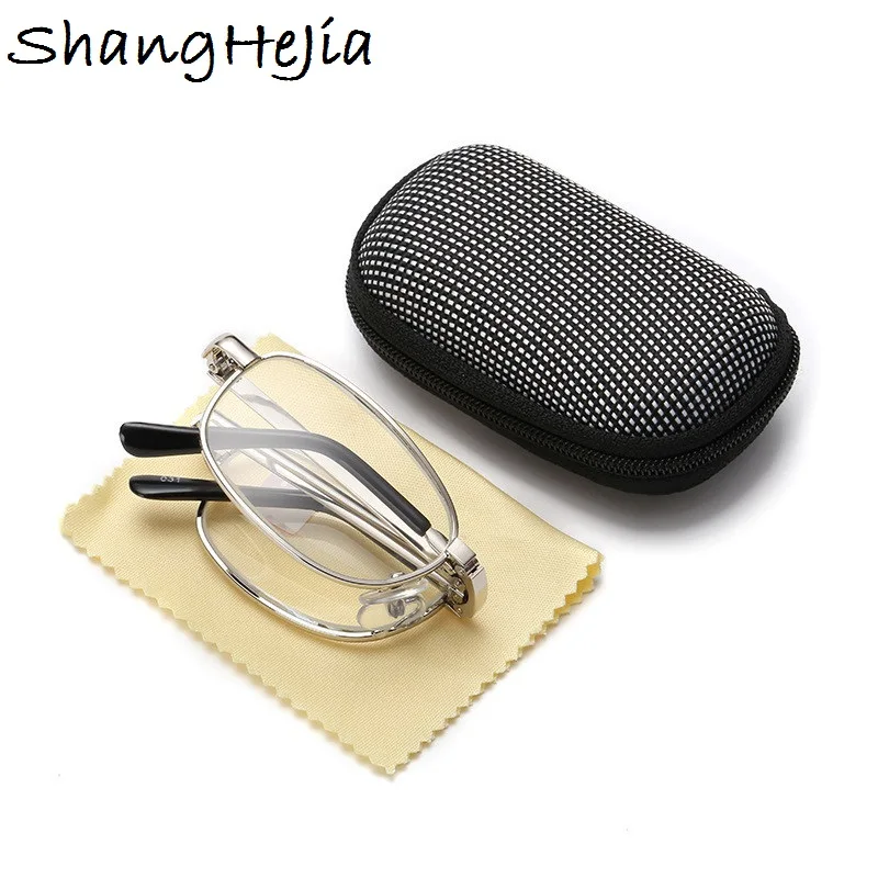 Design Reading Glasses Men Women Folding Spectacles Spectacles Frame Silver Metal Glasses +1.0 +1.5 +2.0 +2.5 +3.0 +3.5 +4.0
