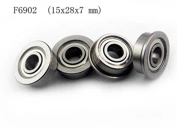 (10 PCS) (F6902zz) (15x28x7 mm) Flange Metal Shielded Ball Bearing F6902z