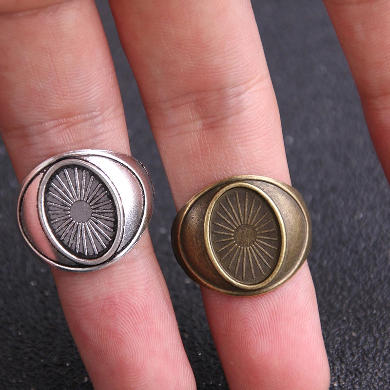 2pcs Fashion Two Color Vintage Metal Alloy Ring Bases Blanks 14*10mm Antique Bronze Cabochon Ring