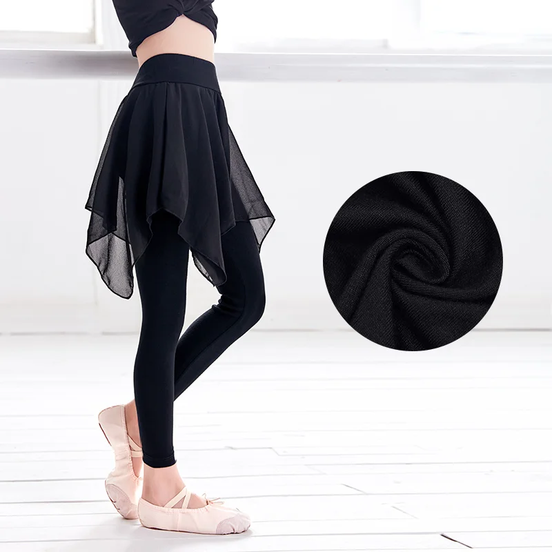 Yoga Pants Sports Gym Pants Girls Leggings Sport Women Fitness Clothing Running Pants Dance Trousers With Chiffon Skirts