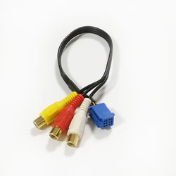 Biurlink 6 Pin RCA Wire Car DVD Navigation RCA Line Out Cable Adapter For Toyota Navigation Blue 6Pin Plug