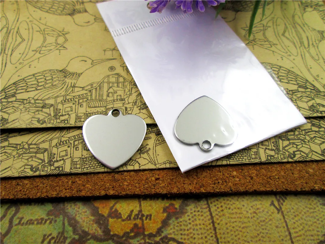 40pcs-- Fashion Stainless Steel  heart circle square  for customize, Customize it,Note the saying and the font