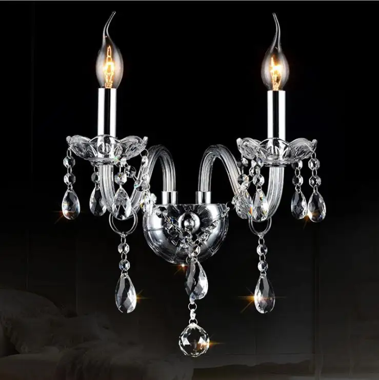 Modern Crystal Wall Lamp Wall Sconce Lighting Lights Bedroom Lamps mirror front Luxury Lighting Bedside Living Room K9 Cristal