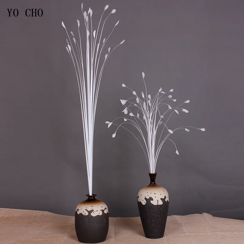 Yo Cho 80/90/115Cm Mooie Flore Bruiloft Scene Decoratie Kunstmatige Zijde Bloem Nieuwe Home Decor Wit bloem Pauw Gras Riet