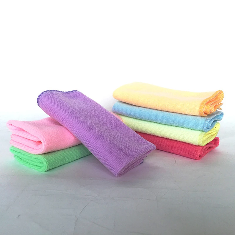 10pcs/lot Soft Microfiber Hand Towel Quick Dry Face Towel Square Car Table Cleaning Cloth Household Cleaning Cloth Multifunction