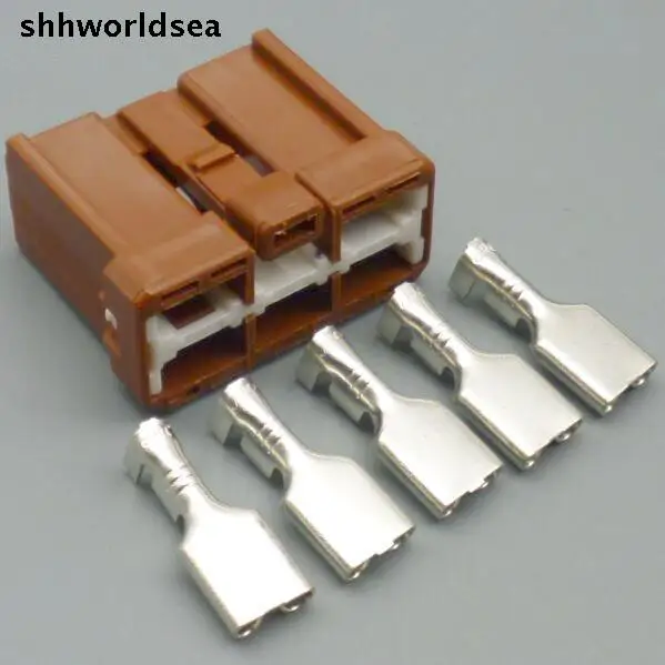 

shhworldsea 5pin 5p 6.3mm plastic adapter terminal connector 6098-0218