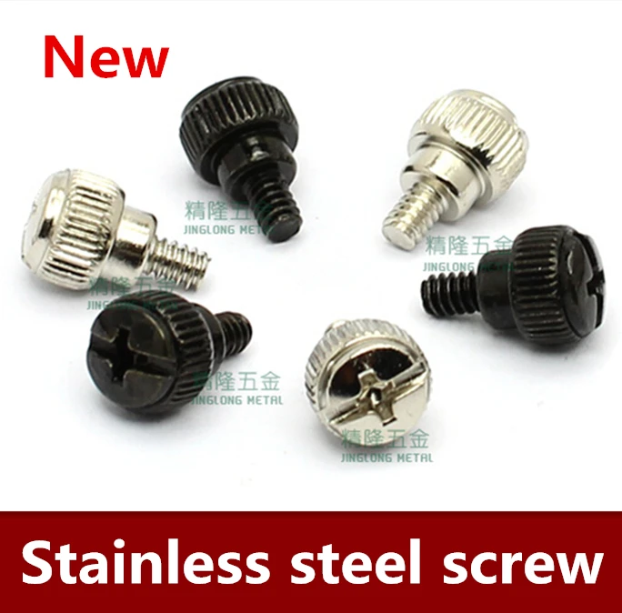 200PCS/LOT   Computer chassis screw tool free hand screwing us 6#-32*5 coarse thread 3.5 nickel zinc black