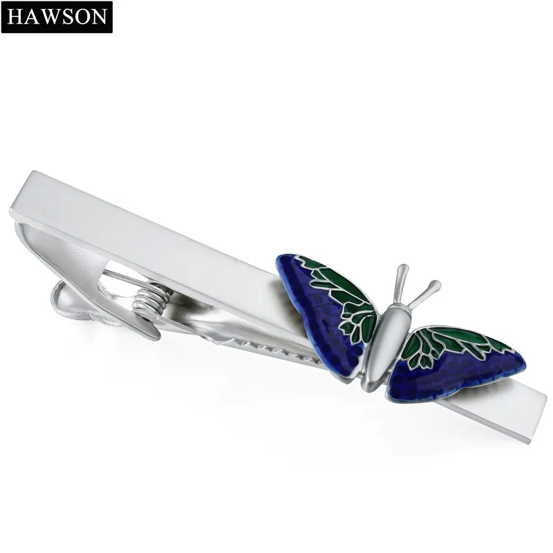 

Novelty Mens Blue Butterfly Tie Clip Anime Tie Clasp Cute Party Wedding Tie Pin Bar