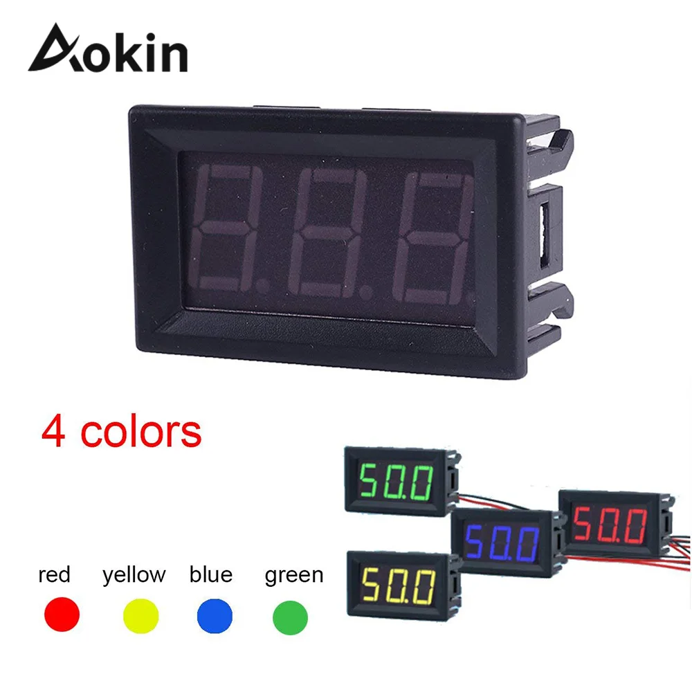 DC 4.5-30V Digital voltmeter 0.56 Inch LED Two-Wires Digital Display Volt meter Voltmeter Reverse Polarity Protection Accurate