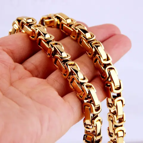 Men's Gold Stainless Steel Chain Granny Chic