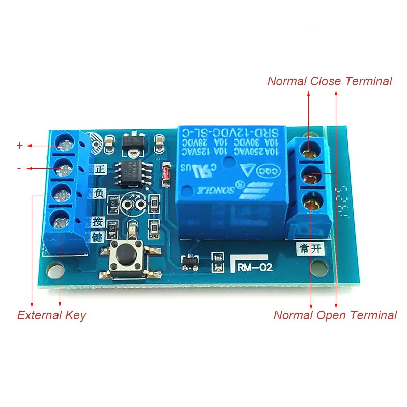 12V Single Button Bistable Relay Module Car Modification Switch One Key Start and Stop Self-Locking