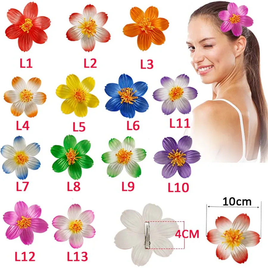 2 pcs/lot 10cm 2019 Fashion girls women Foam Hawaiian Hibiscus flower hair clips hair clips for women Barrettes for bridal