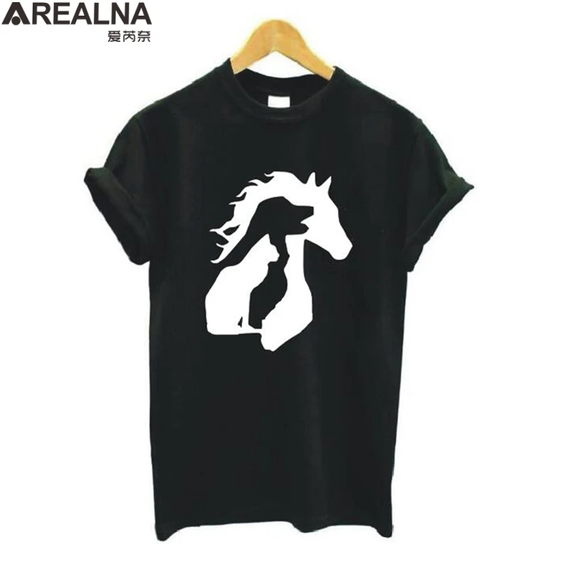 

ANIMAL LOVER Horse Dog Cat Print Women Tshirt oversized Cotton Casual Short Sleeve Tee Shirt Femme white T Shirt women tops 3XL