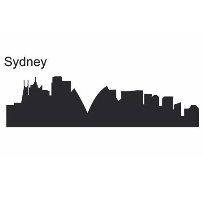 SYDNEY City Decal Landmark Skyline Wall Stickers Sketch Decals Poster Parede Home Decor Sticker