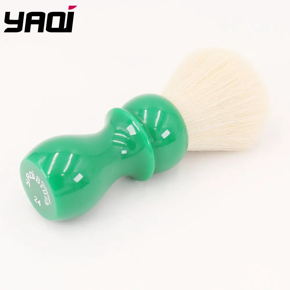 YAQI-Escova De Barbear Para Homens, Cabo De Resina Verde Dandelion, Nó De Caxemira Molhado, 24mm