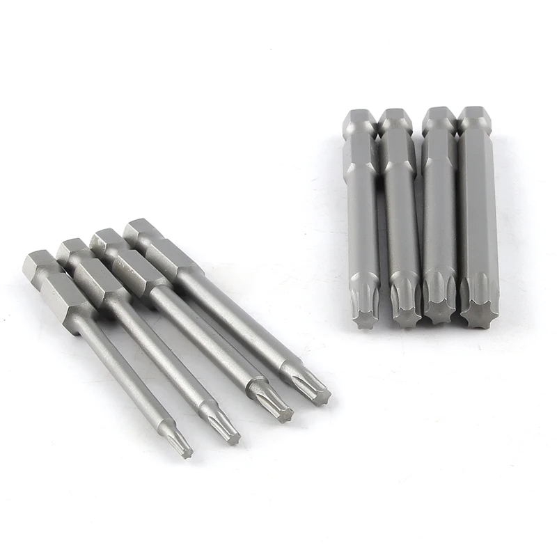 75mm Length Plum Magnetic Screw Driver Bits Sets Torx Electric Screwdriver Drill Wind Torx Head T8-T40 1/4\
