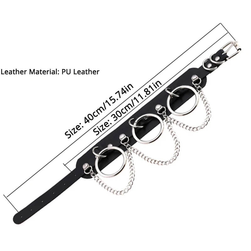 女性用ブラックレザーチョーカー,レディースカラー,パンクゴスチェーン,原宿ネックレス,ビーガンチョーカー,フェスティバルガール,ゴシックジュエリー