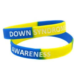 1 PC Down Syndrome Awareness Silicone Wristband Adult Size Subsection Color