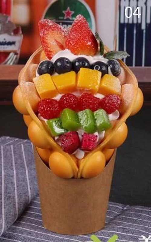 Hong kong ovo bolha waffle molde bolha ovo waffle exibição falso sorvete ovo waffle modelo de exibição