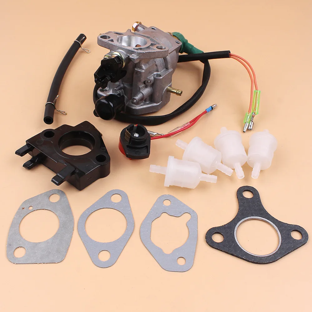 Carburetor Carb Solenoid Intake Manifold Gasket Filter Kit For HONDA GX390 GX 390 Chinese 188F 190F 5KW 6.5KW Generator Engine