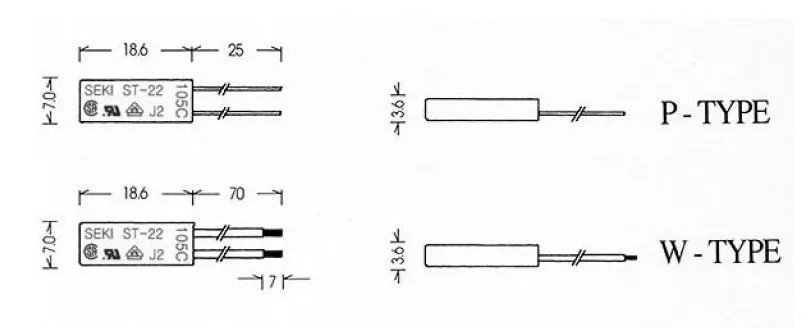 10pcs/ST-22 120 Degrees 120C 5A250V Normally closed NC Thermal protector Temperature control switch Thermostat 60/65/70/75/80/85