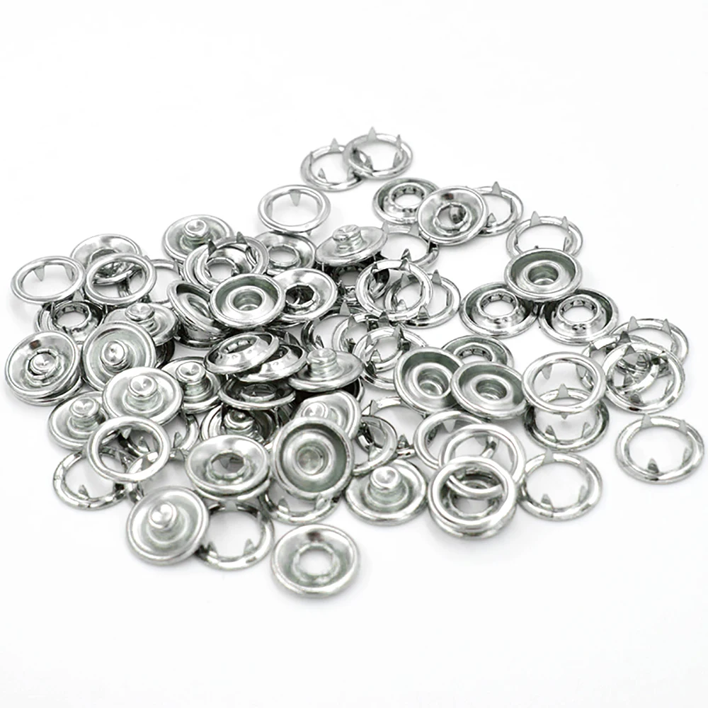 50 Sets 7.5/9.5/11/15 mm Prong Buckle Baby Clothes Snap Fastener Button  Accessories Metal Buckles Rivet