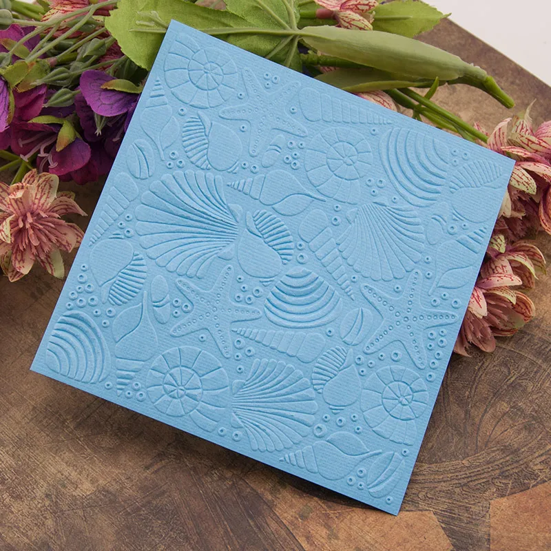 Seashell Embossing Folder for Card Making Floral DIY Plastic Scrapbooking Photo Album Card Paper DIY Craft Decoration Template