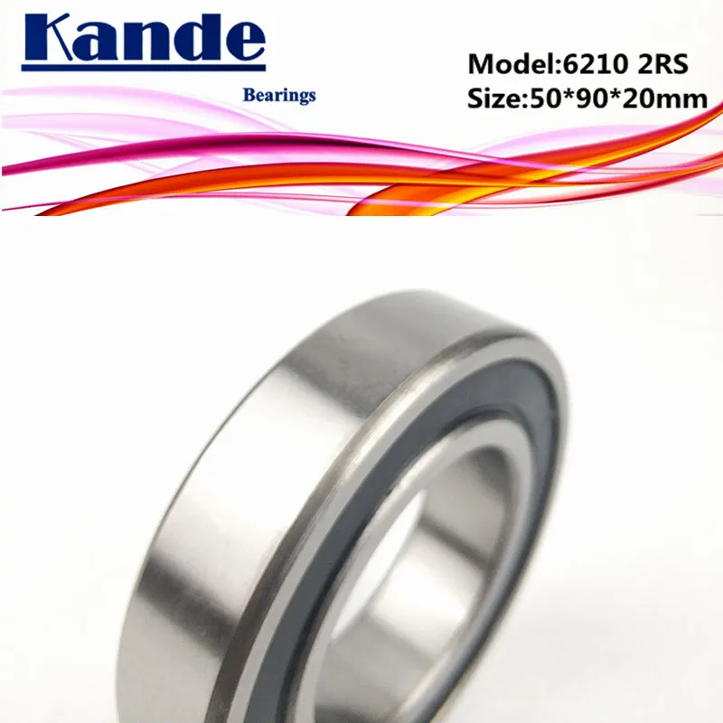 

Kande 6210RS 1PC ABEC-5 6210 2RS Single Row Deep Groove Ball Bearing 50x90x20 mm High Quality 6210RZ