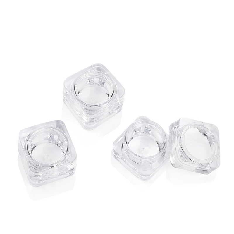 5G 100pcs/Lot Clear Square Jar, Crystal Transparent Box, Empty Cosmetic jars, Packing Container, Square Eye cream Case