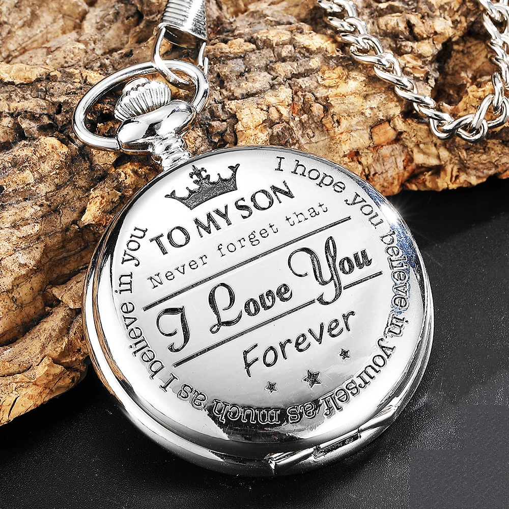 Quartz Pocket Chain Watch To My Son THE GREATEST DAD Necklace Watches For Men Children's Day Kids Gift Present reloj de bolsillo