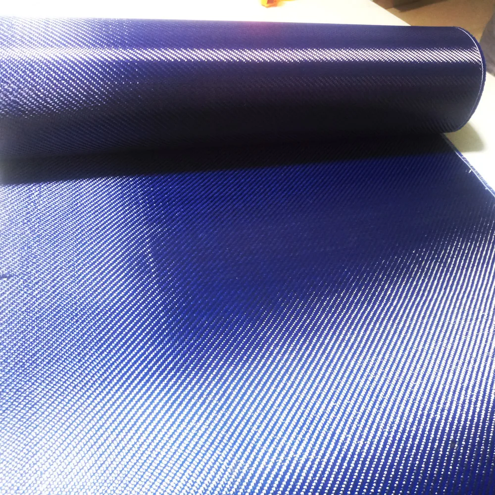 

3K Carbon fiber& Blue Kevlar mixed Fabric 200gsm 28" / 50cm/70cm wide Twill Aramid fiber Hybrid Carbon Kevlar Cloth