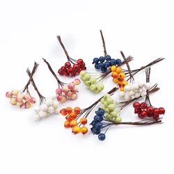 20pcs PE Cherry Fruit Artificial Plants DIY Gifts Box Christmas Decorations for Home Scrapbooking Decorative Flowers Wreaths