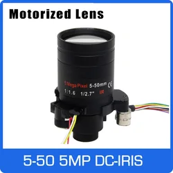 모터 5 메가픽셀 다초점 렌즈, 5-50mm D14 DC IRIS 장거리 보기, 전동 줌 및 초점, 1080P, 5MP AHD, IP 카메라용